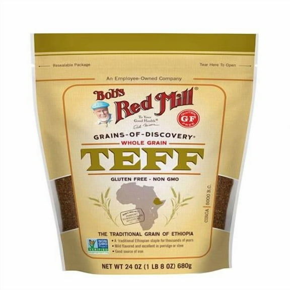 Bobs Red Mill Whole Grain Teff, 24Oz (Pack Of 1) - Non Gmo, Whole Grain, Vegan, Kosher - Pack of 2
