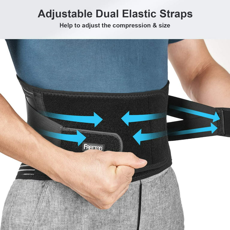 FEATOL Back Brace Support Belt-Lumbar Support Back Brace for Back Pain,  Sciatica, Scoliosis, Herniated Disc Adjustable Support Straps-Lower Back  Brace