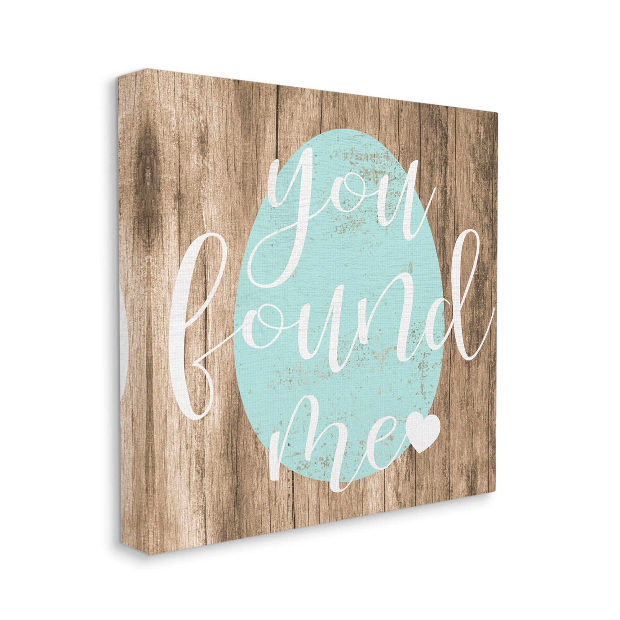 Stupell Industries Rustic Easter You Found Me Phrase Blue Egg, 30 x 30,Design by Daphne Polselli