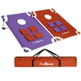 thumbnail image 3 of ZENSTYLE PVC Framed Lightweight Collapsible Cornhole Toss Game Set with 8 Bean Bags & Carry Case(Red&Purple, 3FT x 2FT), 3 of 4
