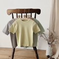 thumbnail image 5 of YunPes Toddlers Plain Cotton Pajama Set Breathable Short Sleeve Crew Neck Top and Shorts Soft Loose Fit 2 Piece Outfit, 5 of 8