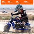 thumbnail image 4 of Arshin 40cc Gas Dirt Bike,20 MPH Mini Pit Bike with Off-Road Tires & Disc Brakes,Soft Spring Seat,160 Lbs Max Load,4-stroke(Blue), 4 of 8