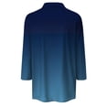 thumbnail image 5 of XuJwPNcy 3/4 Length Sleeve Womens Tops Collared V Neck Gradient Printed Shirts Summer Trendy Casual Loose Tops, 5 of 5