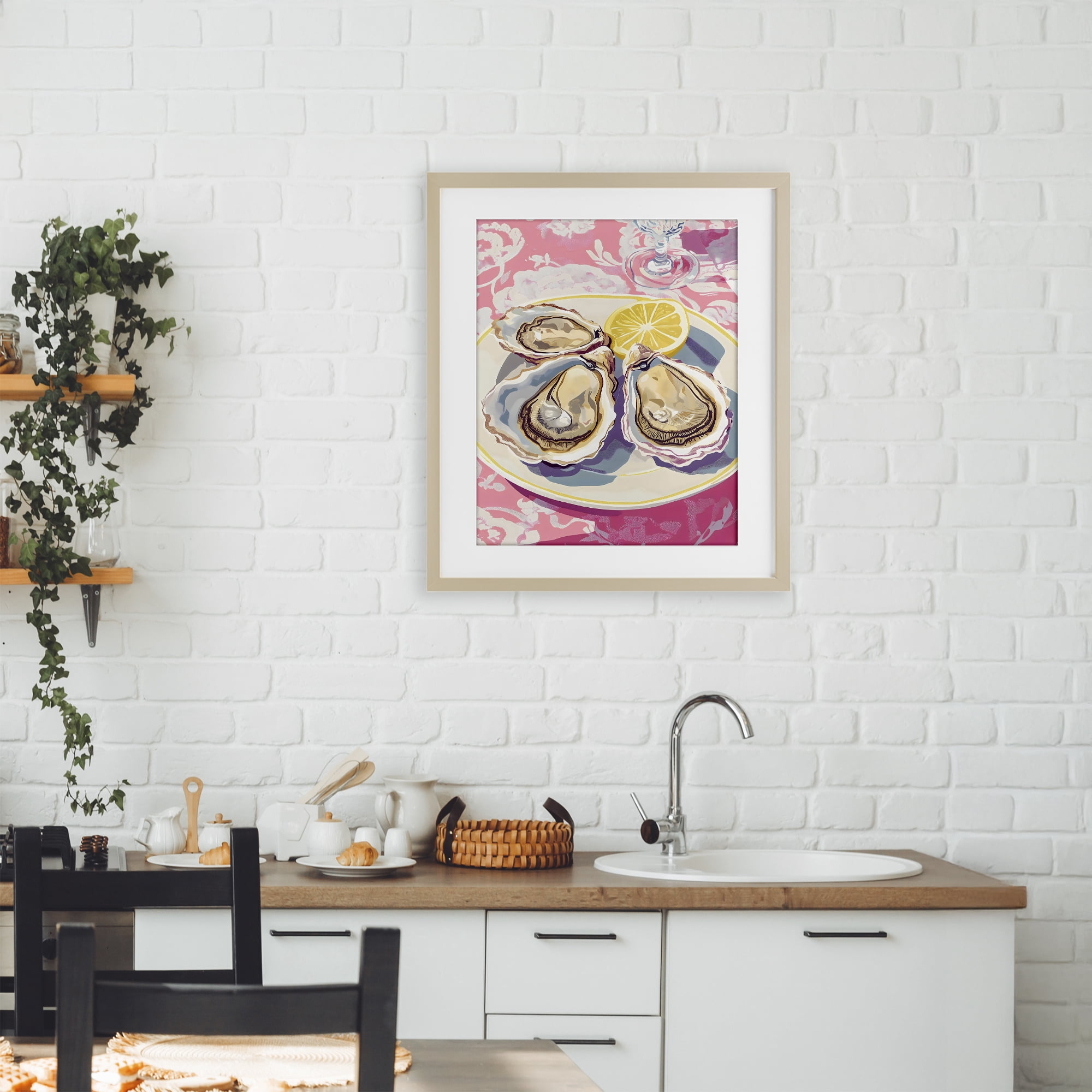 Stupell Industries Plated Oysters & Lemons Birch Framed Print Under Glass, design by The Prints Vibe