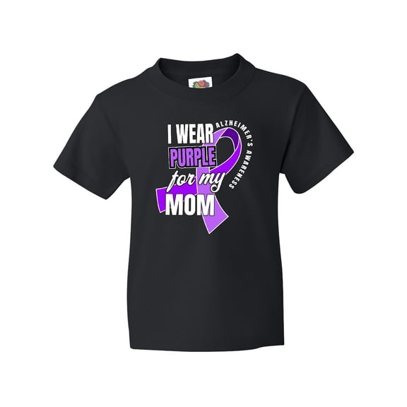 Inktastic Alzheimers Awareness I Wear Purple For My Mom Youth T-Shirt