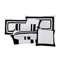 thumbnail image 1 of Ensemble de Couette Générique, 7 Pcs, Design Bicolore, Grand Lit, 1 of 4