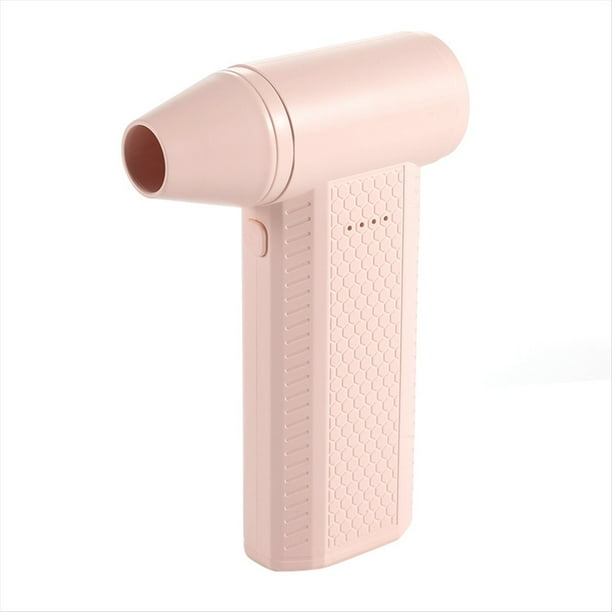 Mini Fan Plumero de Aire Portátil de Mano 4 Niveles Ajustables para Limpieza de Teclado y Automóvil Secado del Cabello Rosa