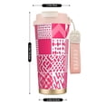 thumbnail image 3 of Stainless Steel Coffee Cup 7.7×2.6×3.5in Tapered Design Nylon Woven Wrist Strap Portable Durable Cup Bottom With Non-Slip Sticker Hotpink Geometric Patterns_4, 3 of 8