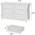 thumbnail image 3 of IdealHouse 6-Drawer Boho Dresser with Rattan Accents & Curved Legs, Tall Freestanding Storage Cabinet for Bedroom, Living Room, or Entryway, White, 3 of 8