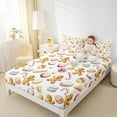 thumbnail image 4 of Homewish Macaron Candy Cane Full Size Sheets,Sweet Christmas Dessert Bed Sheets,Cute Cartoon Gingerbread Man Sheet Sets For Boys Girls,Microfiber Bedroom Decor,4-Piece, 4 of 7