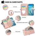 thumbnail image 4 of Wallet Case for Samsung Galaxy A36 5G / A56 5G 6.7-inch, Litchi Leather Flip Zipper Purse Cover with Card Holder, Heart Makeup Mirror, Crossbody Lanyard, Kickstand Shockproof Protective Phone Case ﻿, 4 of 11