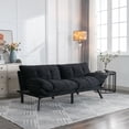 thumbnail image 2 of Triple Tree Velvet Split Back 70" Soft Cushion Futon Sleeper Sofa, Black, 2 of 9