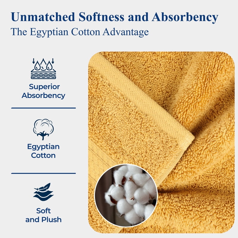 Superior 800 GSM Egyptian Cotton 4-Piece Hand Towel Set, Soft Ultra Absorbent Towels, Stone