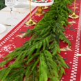 thumbnail image 4 of TETOU 9Ft Christmas Norfolk Pine Garlands, Pre-lit Faux Greenery Pine Garland, Real Touch Norfolk Pine Staircase Garland for Christmas Decorations Indoor mantel Door Holiday Decor, 4 of 6