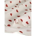 thumbnail image 7 of MODA NOVA Junior's Tie Ruffle Neck Polka Dots Bell Long Sleeves Blouse Beige Red-Hearts S, 7 of 7