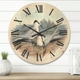 thumbnail image 2 of Designart 'Ancient Birds In The Wild IX' Traditional Wood Wall Clock, 2 of 5