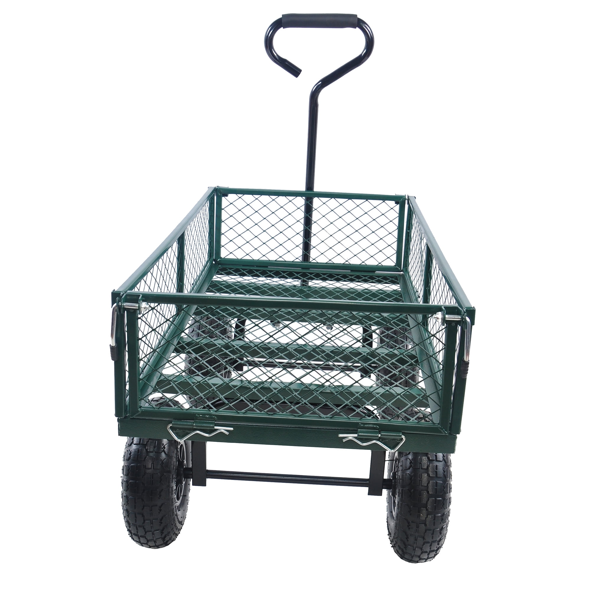 Aimee Lii Green Mesh Steel Garden Cart, Folding Utility Wagon with Removable Sides and Tires, Foldable Wagon Cart with Wheels Aimee Lii Green Mesh Steel Garden Cart, Folding Utility Wagon with Removable Sides and Tires, Foldable Wagon Cart with Wheels