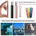 thumbnail image 4 of 2 Pack Reusable Collapsible Straw, Portable Reusable Drinking Straws, with Keychain, Cleaning Brushes, Perfect for Travel, Gifts, 4 of 4
