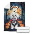 thumbnail image 2 of Happy Halloween Vampire Maltese BOO with Pumpkins Fun and Spooky Cozy Fleece Blanket Maltese Dog Lover Gifts Idea Warm Soft Throw Blanket - 00018, 2 of 5