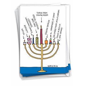Hanukkah Menorah Greeting Cards with Envelopes, Set of 12