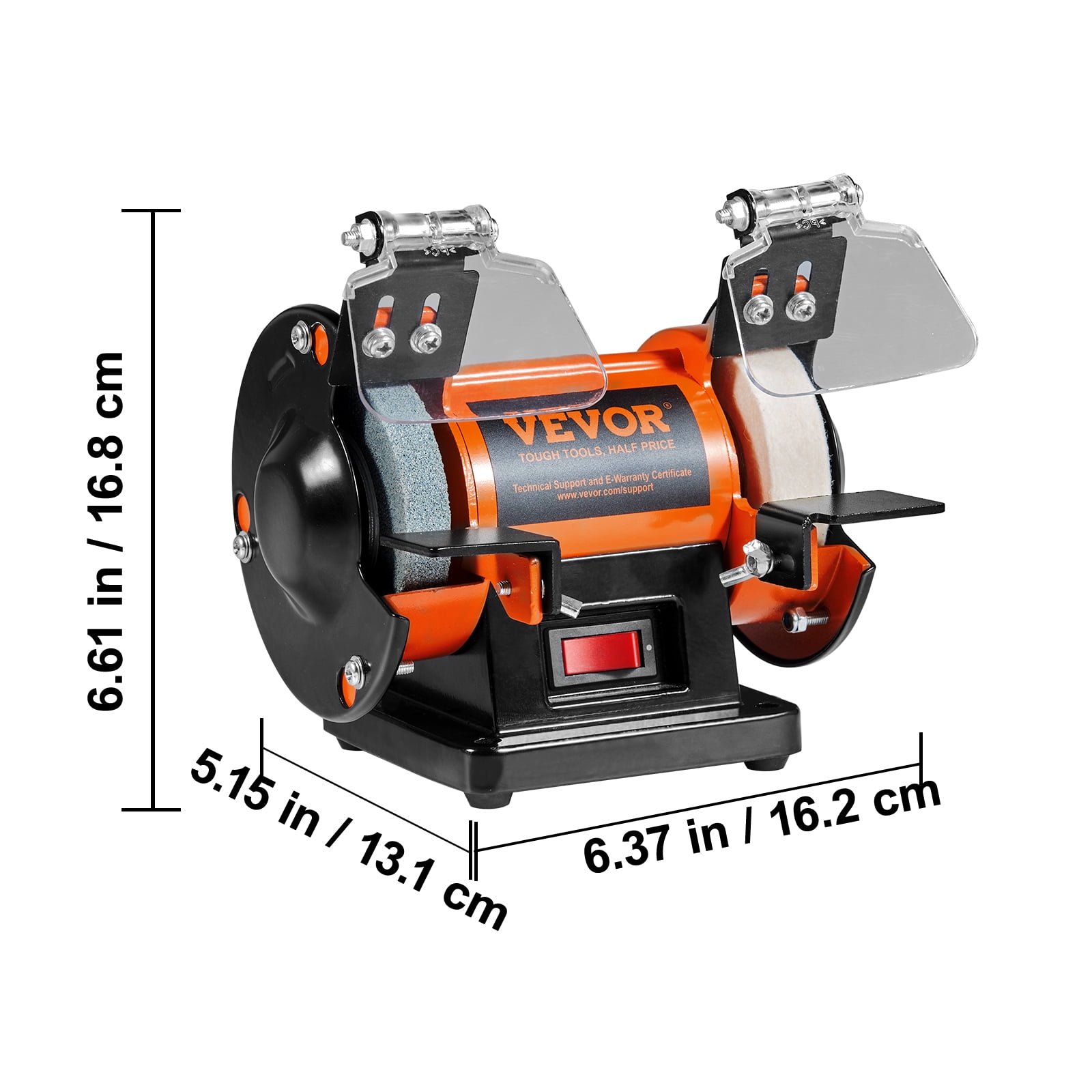 VEVOR Jewelry Polisher, Bench Grinder Polishing & Buffing Machine, 3590RPM Bench Lathe Polisher with 1 Wool Wheel & 1 Abrasive Fiber Wheel & 1 Grinding Wheel & 100pcs Tools