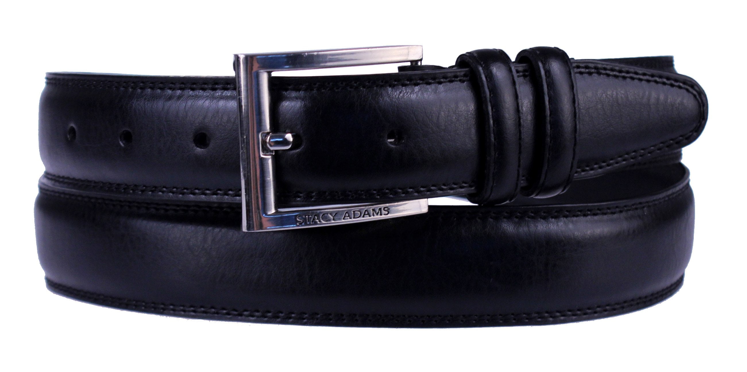 NEW STACY ADAMS 087 Smooth Genuine Leather w/ Perforated Loop Mens belt 