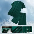 thumbnail image 4 of DG Hill Summer Cool Rayon Short PJ Set for Men - Lightweight Breathable Pajamas, Green L, 4 of 9