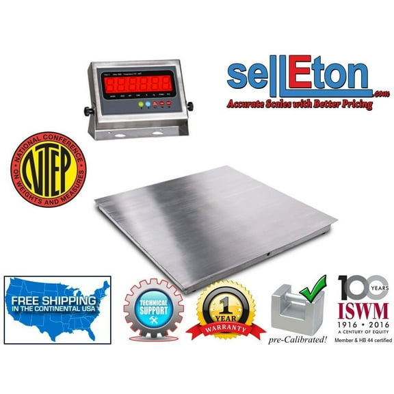 NEW NTEP 36"x36" (3'x3') Floor Scale | pallet scale stainless steel / 5000 x 1lb