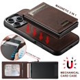 thumbnail image 5 of Allytechgroup Magnetic for Samsung Galaxy Note 20 Wallet Case, Elegant PU Leather with RFID Flip Card Slots Kickstand Magnetic Clasp Durable Shockproof Protective Back Cover for Women Men, Brown, 5 of 9