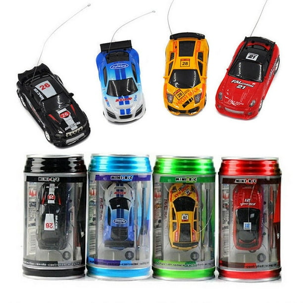 Carolilly Mini Coke Can Speed RC Radio Toy Remote Control Micro Racing Car with Led Lights Kids