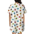 thumbnail image 6 of Haiem Cute Ladybugs Pattern Pajama Set for Women 2 Piece Lounge Set Short Sleeve Tops and Shorts Soft Sleepwear-3X-Large, 6 of 7