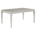 thumbnail image 5 of HomeStock Antique Appeal Rectangular Dining Table - Metallic Platinum with PVC and Mirror Edge, Extension Leaf, Asian Hardwood, Elegant Design, 5 of 6