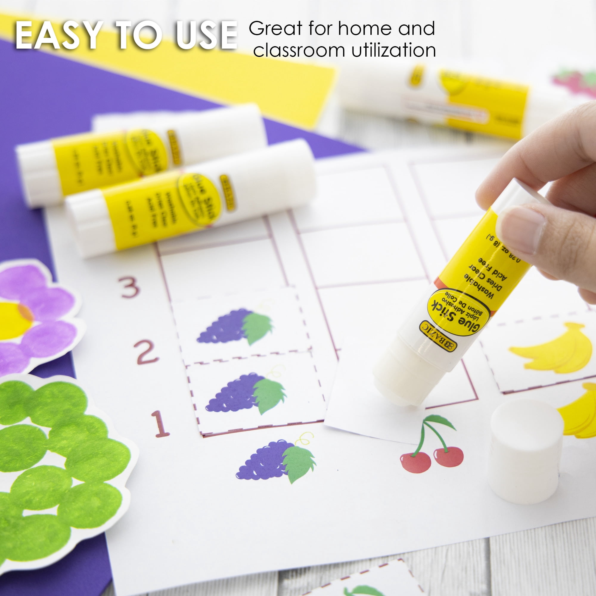 BAZIC Glue Stick 8g/0.28Oz, White Glue Sticks, Acid Free (4/Pack), 24-Packs
