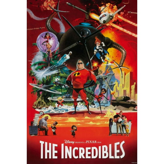 Incredibles The Movie Poster 24x36 Art Poster 24x36 Multi-Color Square Adults Poster Time
