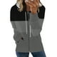 thumbnail image 1 of Puntoco moda mujer manga larga cremallera frente abierto suelta prendas de vestir exteriores blusa estampada abrigo Tops bolsillos blusa con capucha liquidación Puntoco Puntoco-6496, 1 of 4