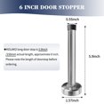 thumbnail image 3 of KOLAKO Door Stopper, 6 inch Long Door Stop for Wall, Stainless Steel Doorstop with Rubber Bumper, Baseboard Mount Door Holder Protector, Silver, 3 of 7