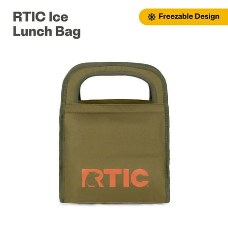RTIC Ice Lunch Bag, Soft-Sided, Insulated Lunch Bag, Freezable, Collapsible, Olive
