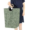 thumbnail image 4 of Yayeee Freestanding Laundry Hamper with Handle Collapsible Large Storage Basket for Clothes, Retro Green Abstract, 4 of 7