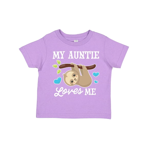 Inktastic My Auntie Loves Me with Sloth and Hearts Boys or Girls Toddler T-Shirt