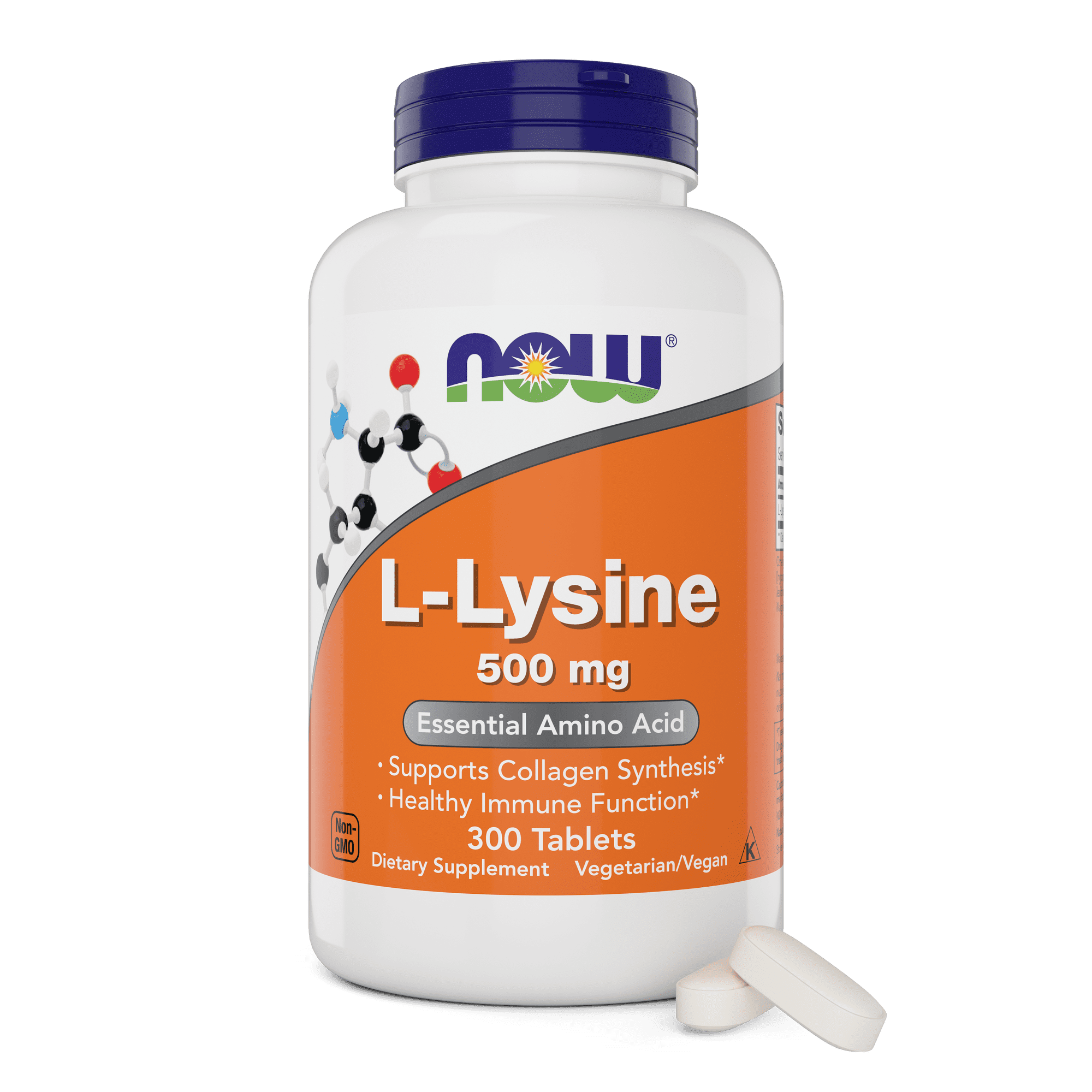 NOW L-Lysine 500 mg, 300 Tablets