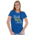 thumbnail image 4 of Walk With Faith Christian Cross Womens Slim Fit Graphic Tee Brisco Brands S, 4 of 5