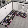 thumbnail image 2 of Pioneer Flower Floral Print Pattern Kitchen Rugs Sets Of 2,Anti Fatigue Kitchen Mat Rugs Non Slip Washable,Decorative Kitchen Floor Mats for Kitchen,Sink,Laundry,17"x30"+17"x47", 2 of 7