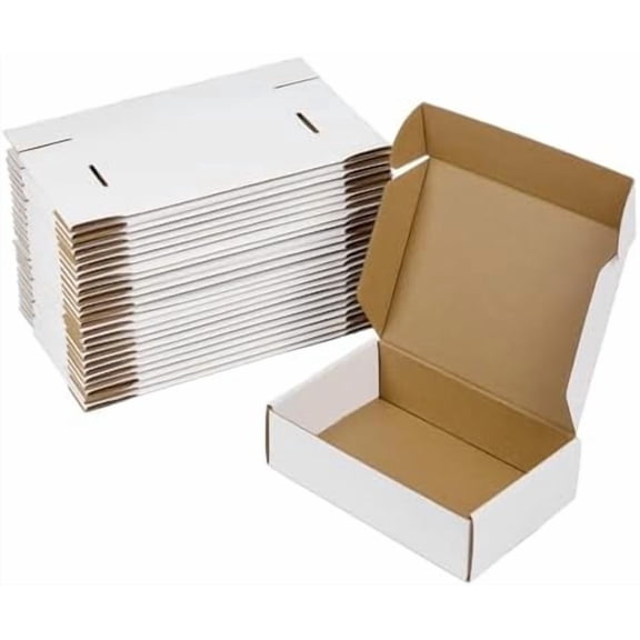 20 Pack 12x9x4 Shipping Boxes, White Corrugated Cardboard Packaging Box for Small Business