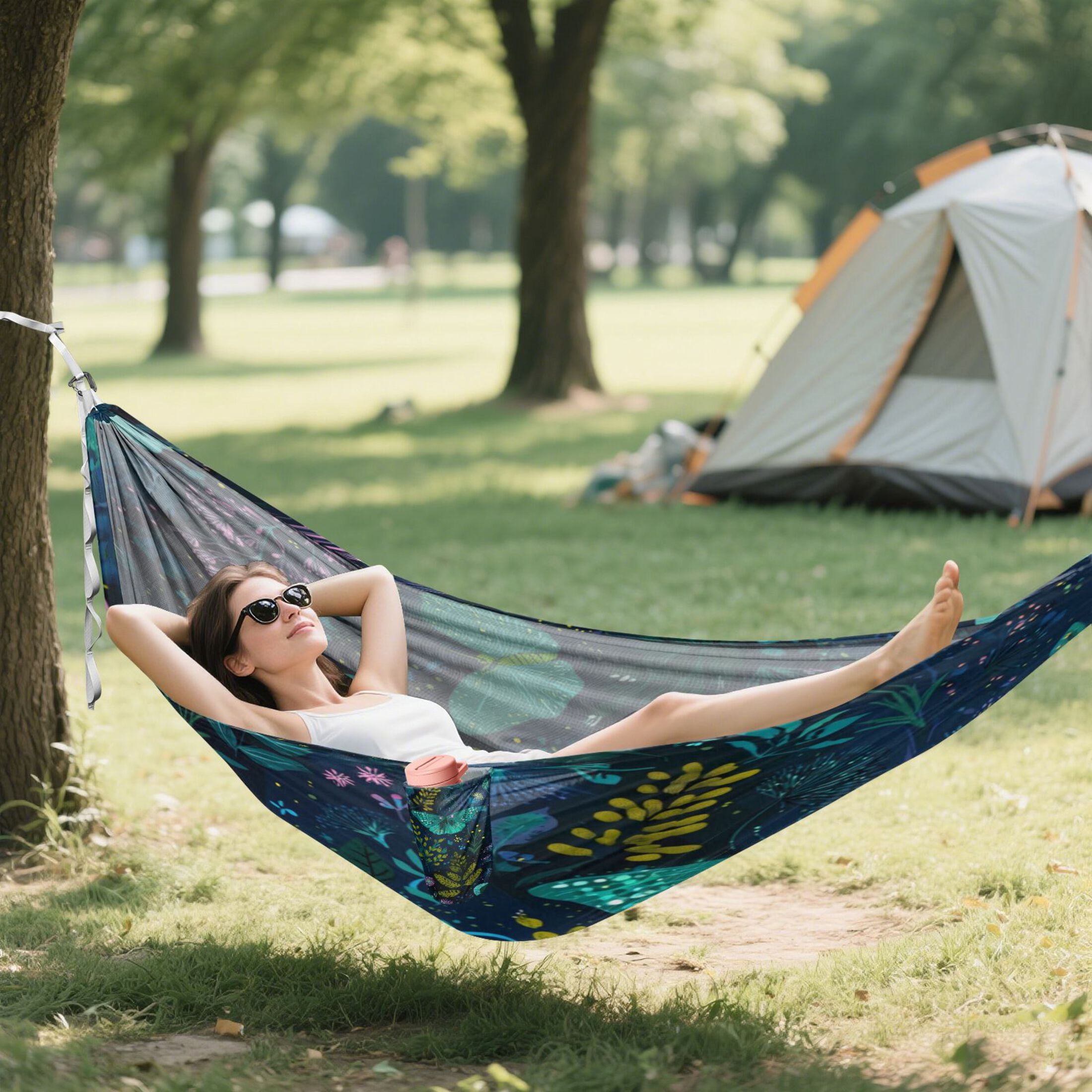 Hanging Hammock Portable Travel Camping For Outdooor Beach Camping Hiking Colorful Butterflies