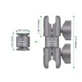 thumbnail image 4 of Aluminum Alloy Double Socket Swivel Arm Compatible with 25mm ball base For RAM Mounts B Size 1 inch Ball DA-100PRO, 4 of 5