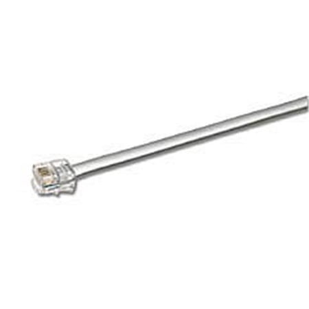 UPC: 0757120095989 | 7FT RJ12 6P6C STRAIGHT SILVER MODULAR CABLE