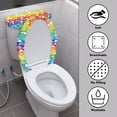 thumbnail image 3 of Renewold Valentine's Day Toilet Tank Cover Stretch Toilet Lid Dust Cover 2 Pieces Rainbow Stirpes Hearts Protective Cover Set Fit Most Round and Elongated Toilet, 3 of 6