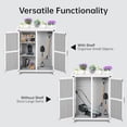 thumbnail image 6 of Studyset Outdoor Potting Bench - Wooden Storage Cabinets with Metal Tabletop Planting Work Benches with Adjustable Shelf Double Doors Garden Work Bench for Backyard Patio Lawn, 6 of 7