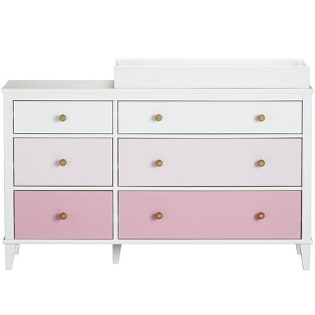 UPC: 0029986684318 | Little Seeds Monarch Hill Poppy 6-Drawer Changing Table White/Pink