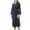Navy, variant on Seductiva Clearance Items Terry Cloth Robes for Women Unisex Pocket Breathable Knee Length Bathrobe Splicing Soft Sleepwear SPA Robe Soft Ladies Sleepwear